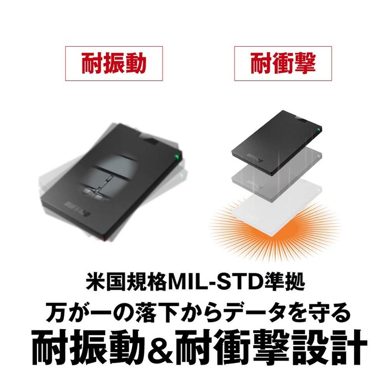 BUFFALO SSD-PG240U3-B/NL USB 3.1 (Gen1) Portable SSD, 240 GB, Made