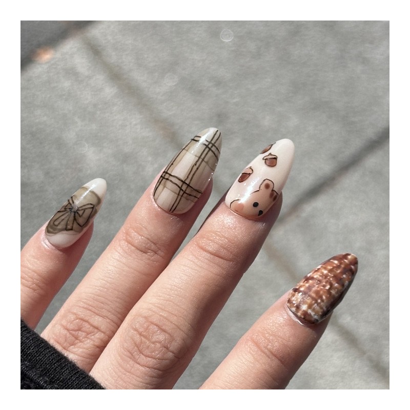 Where do acorns come from~ Handmade nail tips - Stiletto