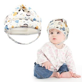 BNGXR Baby Head Protection Helmet, Baby Helmet, Ultralight, Small Blue Dinosaur, Head Protection Baby, Baby Safety Helmet, Cotton Adjustable Soft Helmet for Climbing, for 6 to 36 Months Baby