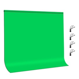 PULUZ Green Screen Background for Photography, 6.6ft×6.6ft Green Backdrop Cloth Chromakey Washable Greenscreen with 4 Clamps for Kid Photoshoot YouTube Video