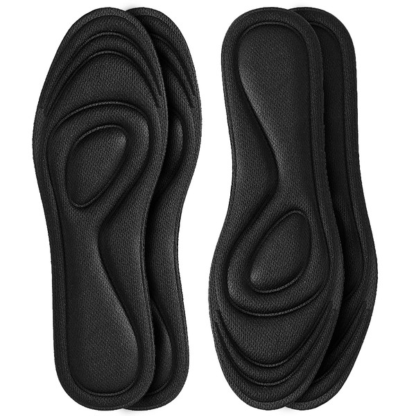 Insoles, 4 Pairs, Lightweight, Breathable, Non-stuffy, Ergonomic Shock Absorption, Insole,