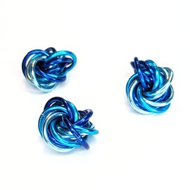 Möbii Fidget Balls (Multi-Packs): Quiet Mobius ADHD Anxiety Stim Stress Relief Toy Tool for Home Travel Office or Desk (Small - 3 Pack, Full, Blues)