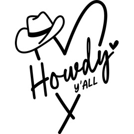 SEC Apparel Howdy Yall Iron On Patches Decals Transfers Applique Letters for t Shirts Fabric Clothing | Cowboy