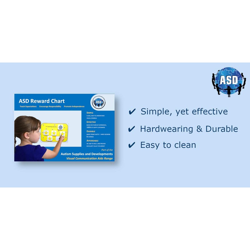 Plastic Visual ASD Reward Chart (Picture Communication Symbols)