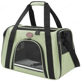 ROSEBB Cat Carrier Dog Carrier Pet Carriers for Medium Small Cats Dogs Puppies up to 15 Lbs,TSA Airline Approved Small Dog Cat Carriers Soft Sided,Collapsible Travel Puppy Carrier (Green, Medium)