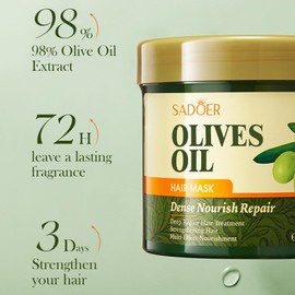Olive Oil Fortifying Crème für Haare, Care Keratin Protect Haarmaske, Hair Mask, Tiefenreparatur Haarspülung, Verbessert Trockenes Haar, Macht es Geschmeidig und Glänzend, Für alle Haartypen Geeignet