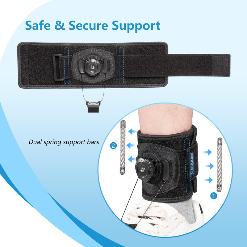 Adjustable AFO Foot Drop Brace with Quick Adjust Knob and