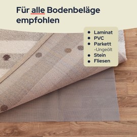 Primaflor High-Quality Non-Slip Mat for Carpets, Grid, Grey, 160 x 230 cm, Cut to Size Carpet Underlay, Washable Carpet Stop, Universal Slip Protection, Non-Slip Stop