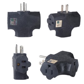 GFQHF 3 Way Plug Adapter - UL Listed - Outdoor Outlet Splitter 3 Prong - Electrical Outlet Extender, Wall Outlet Expander, Outdoor Heavy Duty Triple Plug Outlet Adapter