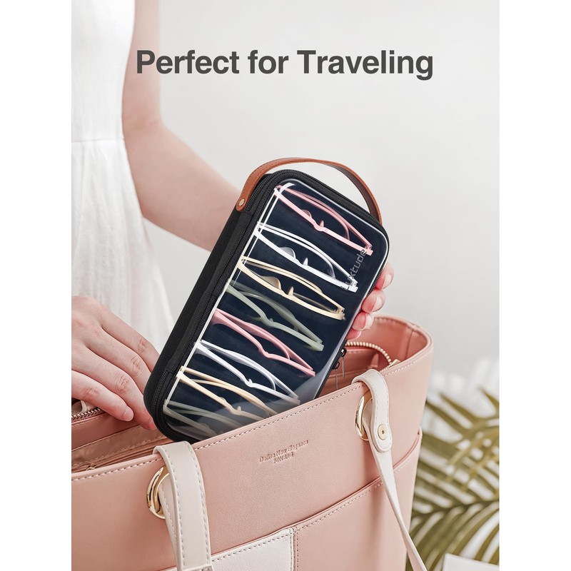 Luxtude Travel Sunglasses Organizer Case for Women Men, Glasses Case