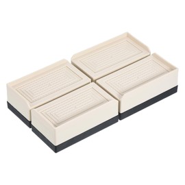 uxcell Furniture Risers 1.5 Inch, 4Pcs Rectangle Bed Risers Adjustable Couch Riser for Extender for Bed Desk Sofa Table Lift Support Up to 1300Lbs, Beige