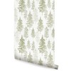 Illustrated Evergreen Forest Peel and Stick Wallpaper (Single Sheet -