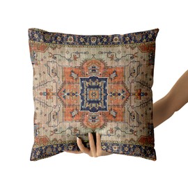 Kawani Aztec Terracotta Boho Throw Pillow Covers 20x20 Inch Vintage Rust Retro Carpet Decorative Pillows Square Pillow Cases Farmhouse Accent Home Decor for Bedroom Couch Sofa Porch Set of 2