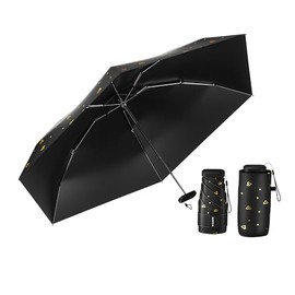 MJOFFIN Compact Mini Umbrella for purse-Lightweight,Fold and UV Umbrella for Rain-Suitable for women, girls, kids(Love Black)