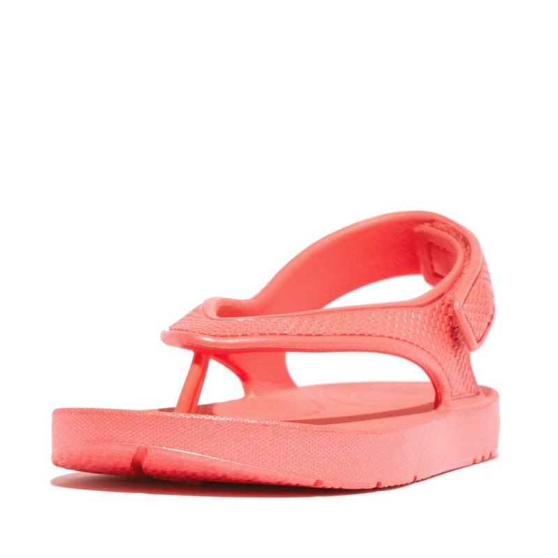 Fitflop Iqushion Girls' Ergonomic Shimmering Flip Flops, Rosy Coral