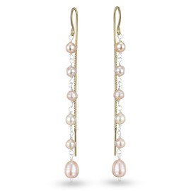 AeraVida Elegant Pink Cultured Freshwater Pearl Silver Dangle Earrings| Earrings for Women | Dangle Earrings | Casual Dangle Earrings | Gift for Daughter