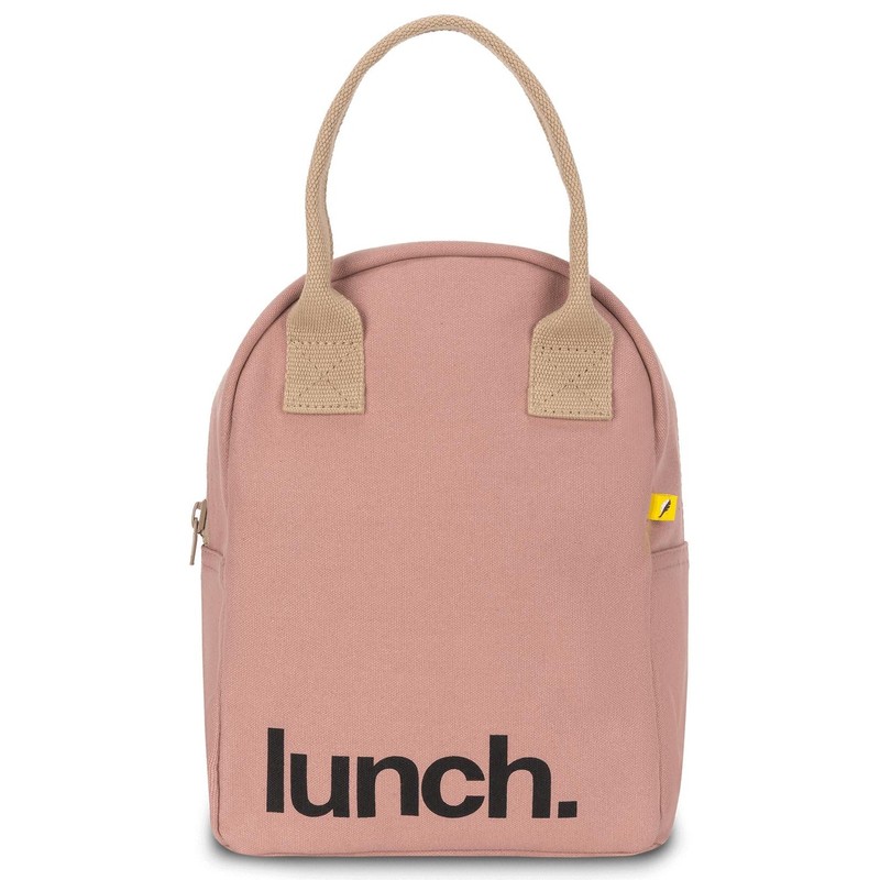 Fluf Zipper Lunch Bag, Have a Nice Day Green