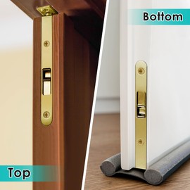 Ceoighe 2 Pack 7 Inch Flush Bolt for Double Door, Heavy Duty Chrome Plating Flush Latch Bolts, French Lock for Opening and Composite Wood Double Dummy Door (Copper Plating Color)