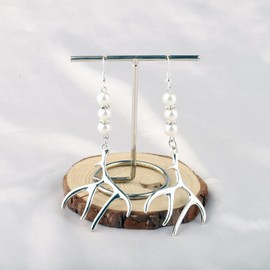 LQRI Animal Lover Gifts Women's Deer Pendant Earrings Deer Jewelry Hunting Gifts Holiday Items (SILVER)