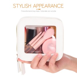 FOMIYES Clear Toiletry Bag: Small Makeup Bag - Clear Zipper Travel Cosmetics Bags Toiletry Carry Pouch Portable Cosmetic Organizer Transparent Storage Bag