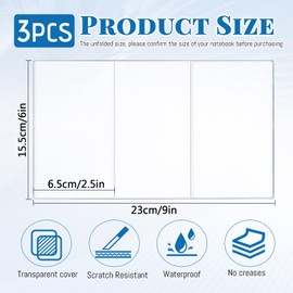 3PCS Clear Book Cover, A6 Notebook Cover, Clear Plastic Sleeves for Notebooks, Rocketbook, Scrapbook Supplies, A6 Notebook Accessories
