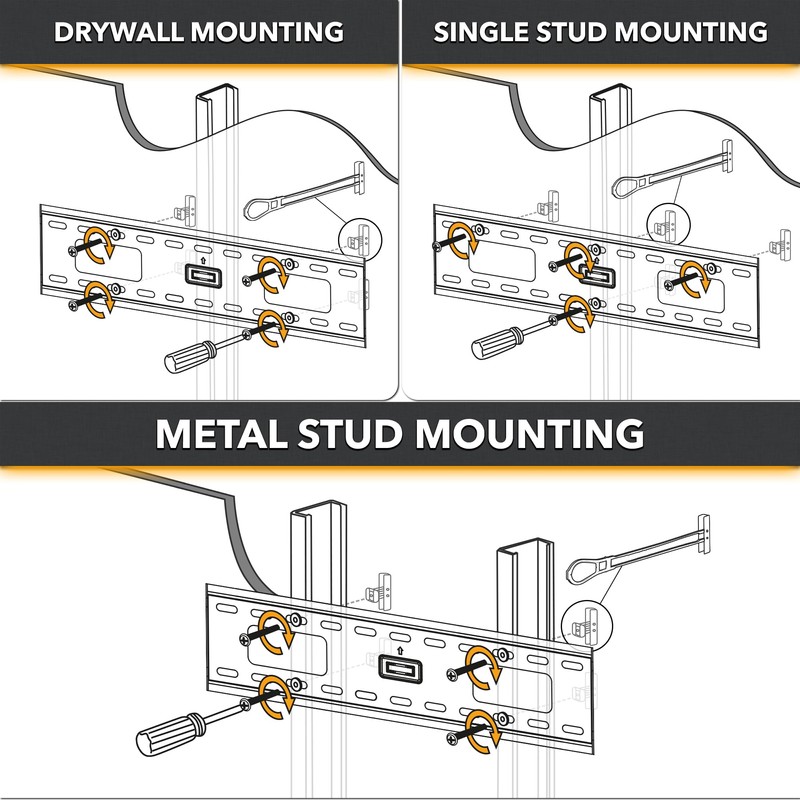 CondoMounts MSK9002 Tiled Wall TV Mounting Kit | Granite |