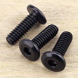 M6-1.0 x 16mm (25 pcs) Black Hex Socket Head Cap Screws, 304 Stainless Steel 18/8, Furniture Bolts, Connector Screws for Furniture, Black Oxide Finish, Full Thread, Hex Spanner Wrench Included