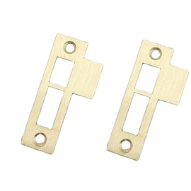 3-1/2" Brushed Brass Mortise Door Strike Plate Replacement Model 312AB Latch Striker Keeper 3.5"