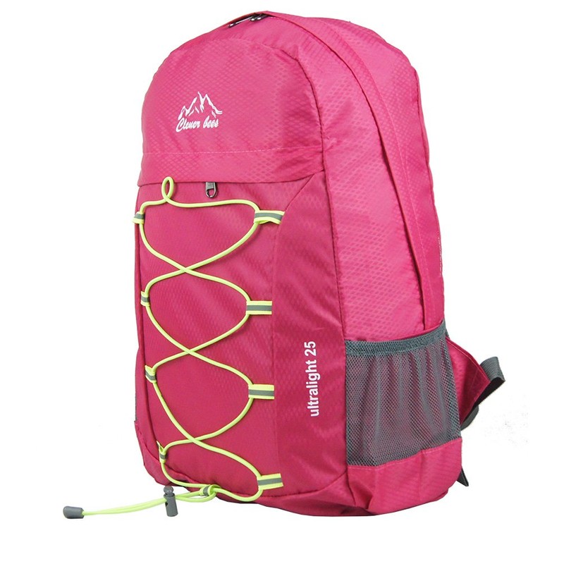 Packable Handy Lightweight Foldable Outdoor Travel Daypack Backpack (Hot Pink)