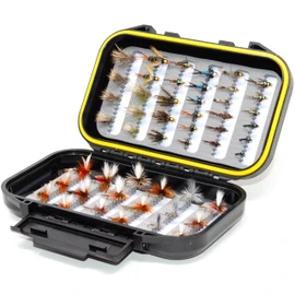 50 Premium Hand Tied Fly Fishing Flies Assortment | Fly Box Included | Dry, Wet, Nymphs, Streamers, Wooly Buggers, Terrestrials | Trout, Bass Lure Set, Kit