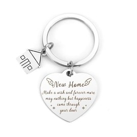 Housewarming Keychain for New Home Owners - Couple House Gift Ideas, Going Away Present, Moving Gift for Friends
