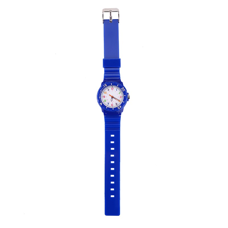 Boys Girls Sports Wristwatches Waterproof Children Quartz Analog Watches Blue