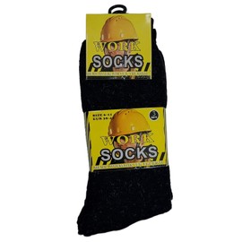 HAJRA® 3 Pairs Men's Work Socks Winter Mens warm Thermal Work Socks-Black Colours Breathable and Comfort (Work therml sox 6-11)