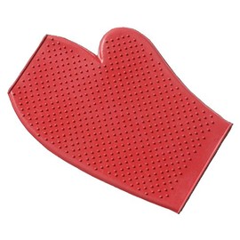 Tough 1 Rubber Grooming Gloves, Red