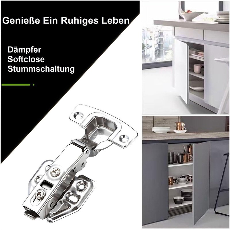 Mokife Hinges for Cabinet Doors, Softclose, Pack of 2 Cabinet