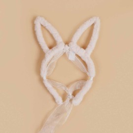 LERTREE Pet Bunny Ears Headband, Adjustable Plush Easter Costume Headwear Accessory for Dogs (Beige)