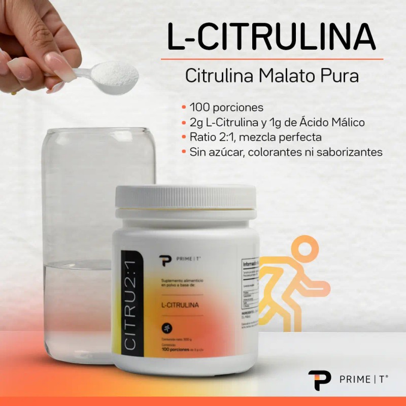 Citrulina Malato Pura Polvo Suplemento Primetech Citru2 300 100 Porciones