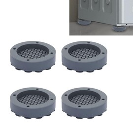 TopHomer 4 Pcs Washing Machine Feet Pads, Normal Washer Stabilizer Noise Cancelling Vibration Isolation Mat for Dryer, Washing Machine and Dishwasher (Grey)