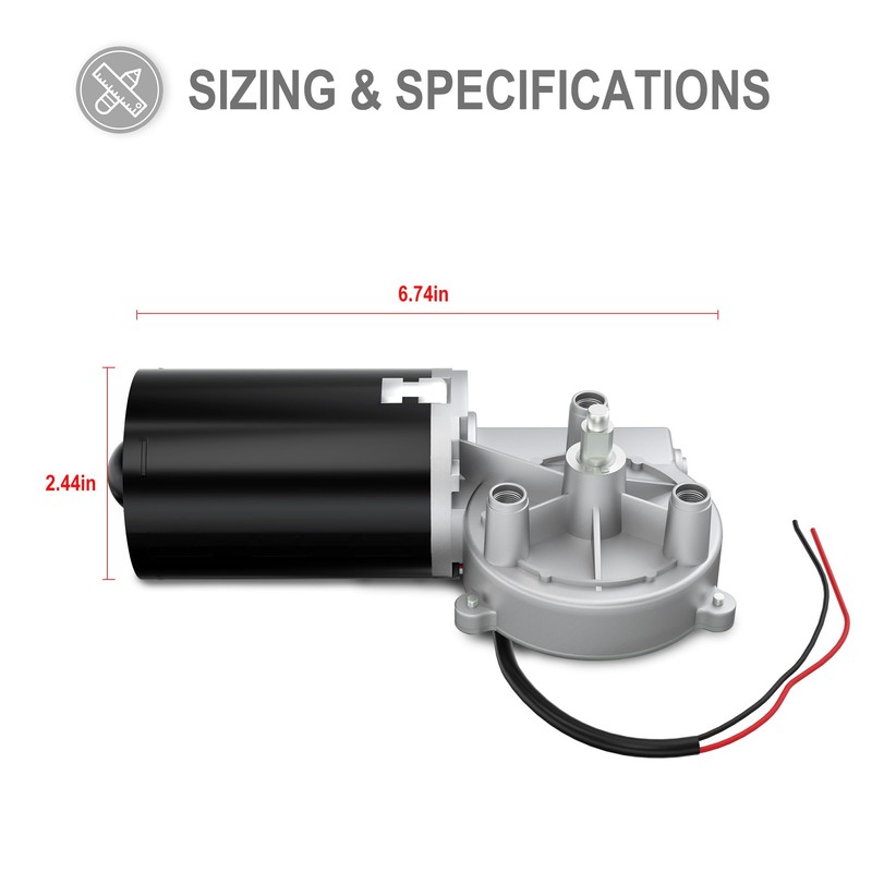 BEMONOC Garage Door Motor 12V DC Right Angle Reversible Electric