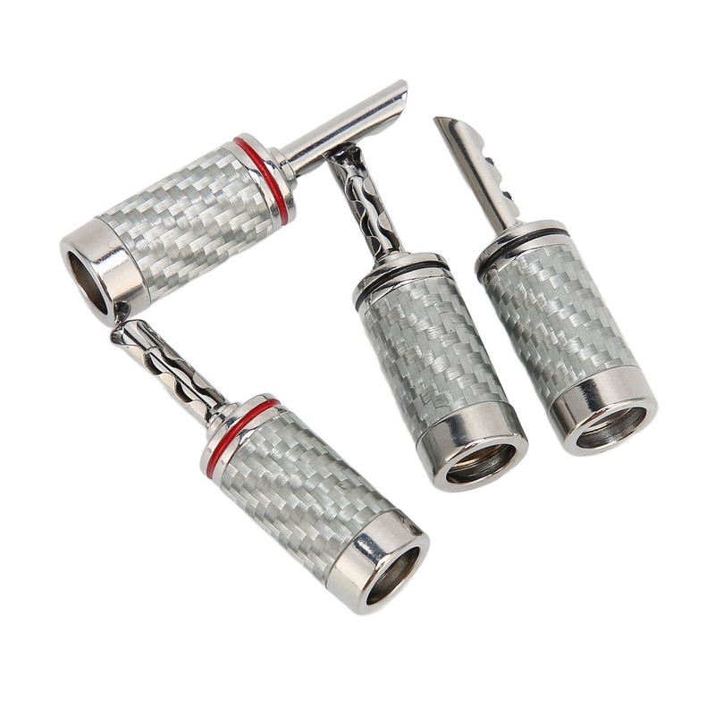 4pcs BFA Banana Plug Brass White Carbon Fiber Shell Speaker