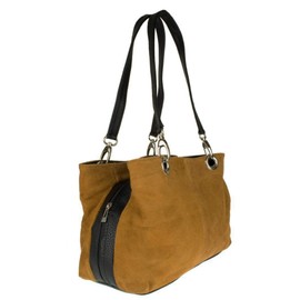 Girly HandBags Italian Suede Leather Shoulder Bag - Tan(Size: W 30, H 20, D 10 cm (W 12, H 8, D 4 inches))