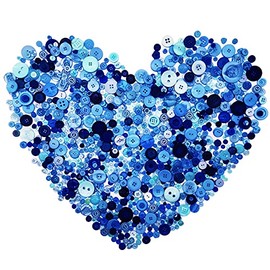 600-700 botones azules claros para manualidades a granel, surtido de botones azules para manualidades, decoración de festivales, decoración de fiestas