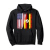 Half Ugandan Flag | Vintage Uganda USA Gift Pullover Hoodie