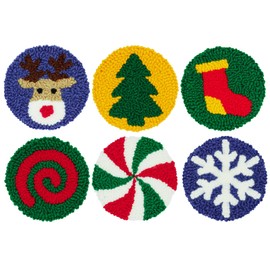 Punch Needle Kit for Beginners Adults Kids Keychain Accessories for Backpacks, Bags, Car Key Ring Easy Punch Needle Embroidery Kit Tool Threader Fabric Hoop Yarn Rug Tufting