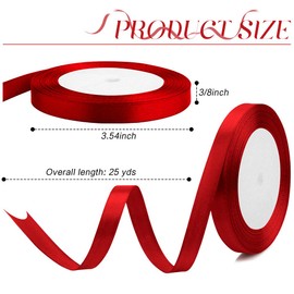 4PCS Christmas Decorations Ribbon for Gift Wrapping 3/8 Inch 25 Yds Red Ribbon Green Ribbon Christmas Ribbon Christmas Tree Decorations Fall Ribbon Hair Ribbon for Flower Bouquet Ribbons for Crafts