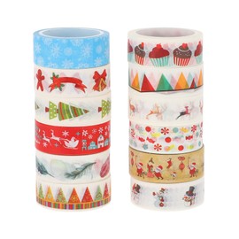 COHEALI 24rolls Christmas Themed Washi Tapes for Journaling and Scrapbooking Holiday Decorative Tapes Festive Patterns for Crafting and Planner Decoration