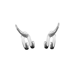 Detachable Dual Stud Earrings for Men New Punk Climber Claw Earrings Black Vintage Cool Cowhorn Gothic Earring Trending Hypoallergenic Fun Jewelry for Men, Metal, No Gemstone