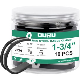 OURU 30PCS Cable Clamps Assortment Kit,7 Sizes—1/8" 3/16" 1/4" 5/16" 3/8" 1/2" 3/4" Stainless Steel Rubber Coated Cushioned Insulated Cable Clamp,Automotive Wire Pipe Clamps