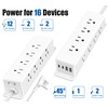 45W USB-C Fast Charging Under Desk Power Strip,12 Outlet Mountable