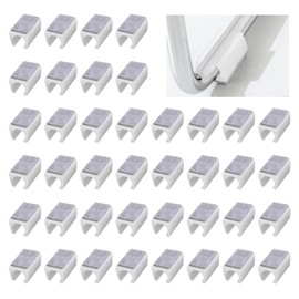 UFURMATE Chair Pads, 40 Pieces Plastic Chair Leg Floor Protectors with Felt Pads, U Shaped Chair Tube, Floor Protectors, Non-Slip Rectangular Chair Legs, for Round Sledge Foot (13mm, White)